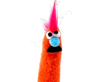 Lil Beasties - Orange Nylafleece Monster Finger Puppets by Caedarbrook Art Studio