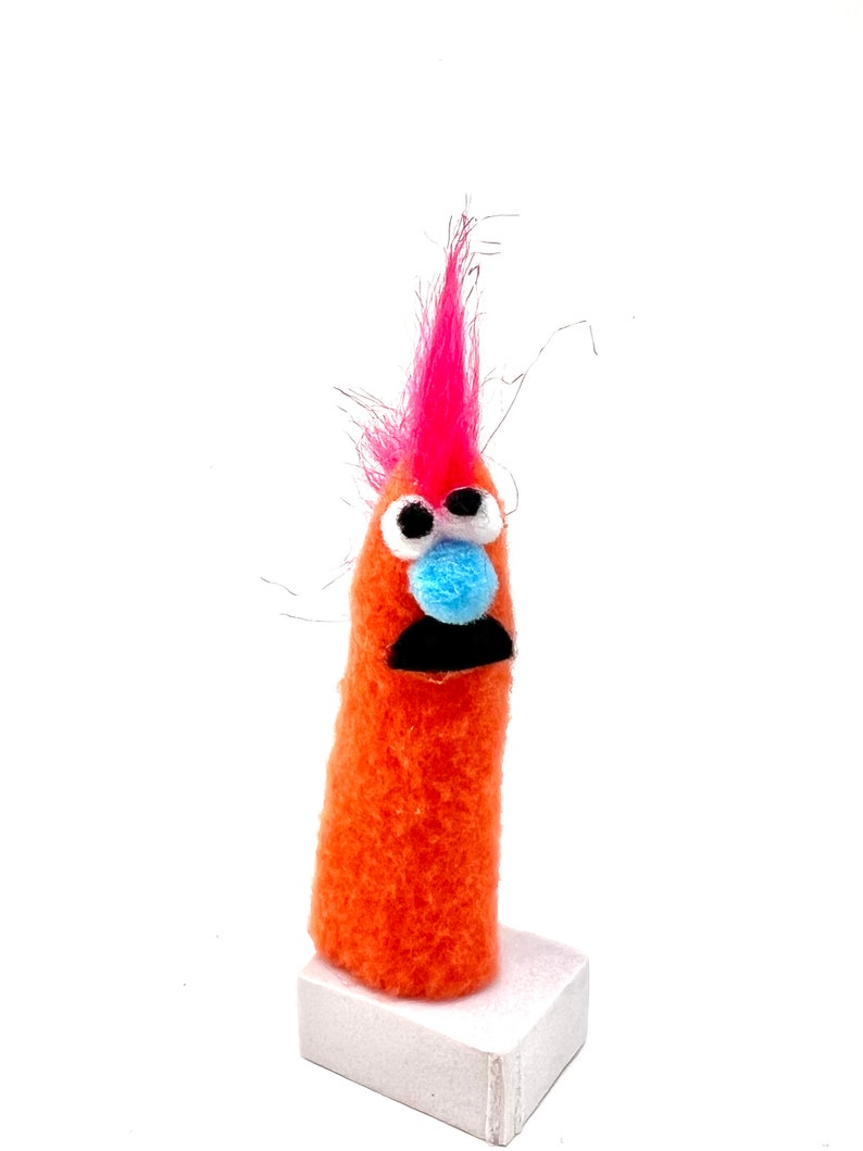 Lil Beasties Orange Nylafleece Monster Finger Puppets by Caedarbrook Art Studio image 1