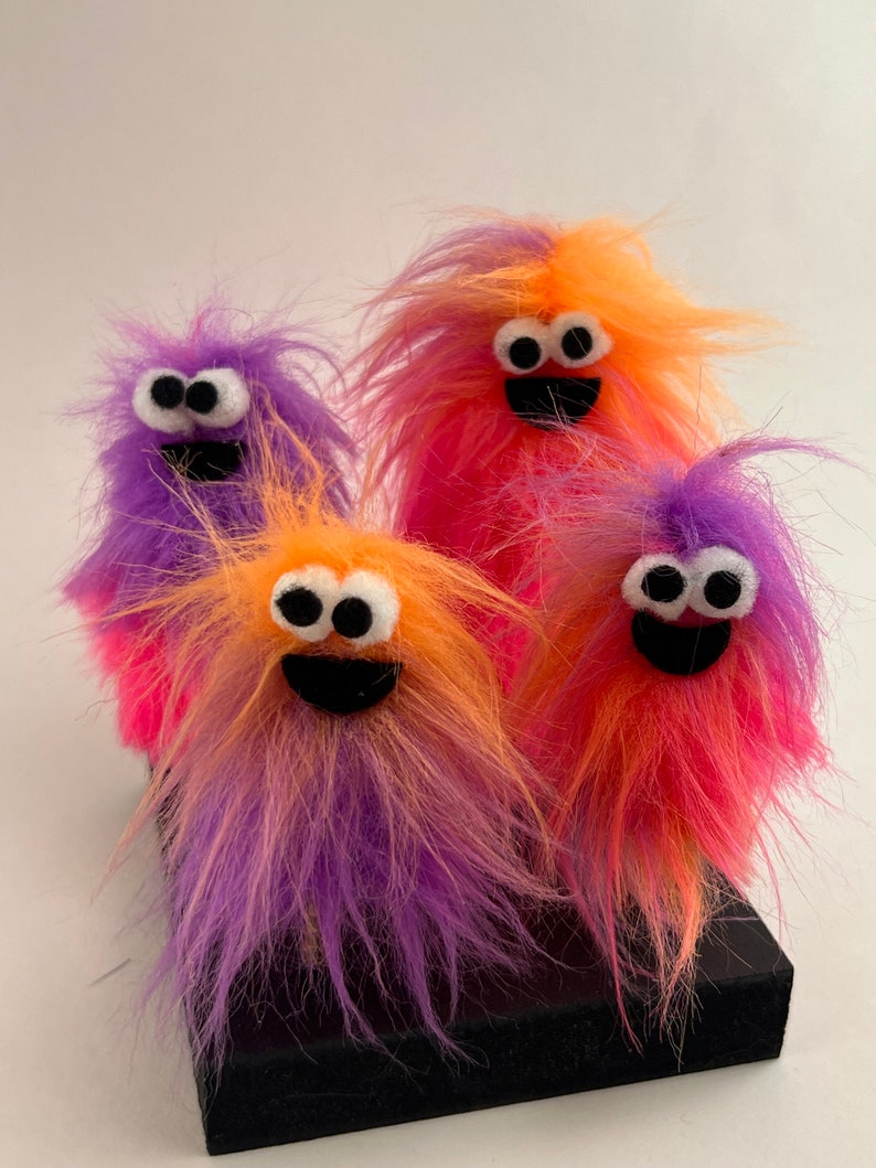 Lil Beasties Orange Nylafleece Monster Finger Puppets by Caedarbrook Art Studio image 4