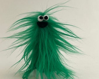 Lil Beasties - Green Monster Finger Puppet by Cedarbrook Art Studio