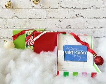 Gift Card Box Holder - Christmas in Candyland boxes w/ Popup Insert 4-Pack