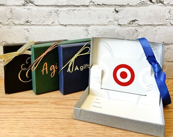Gift Card Box Holder - Happy Thoughts Matte & Foil Stamp boxes w/ Popup Insert 4-Pack
