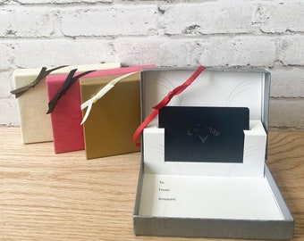 Gift Card Box Holders - Matte Ribbed Embossed Popup Insert - 4 Pack