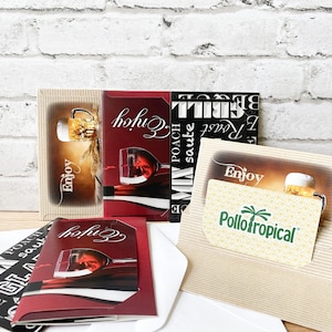 Pop Up Gift Card Holders - Dinner Out Food and Wine 6-Pack