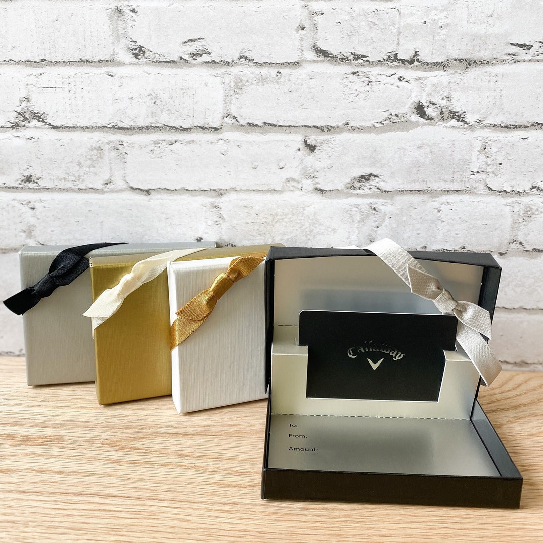 Gift Card Holder Boxes Tuxedo Linen With Popup Metallic and Black