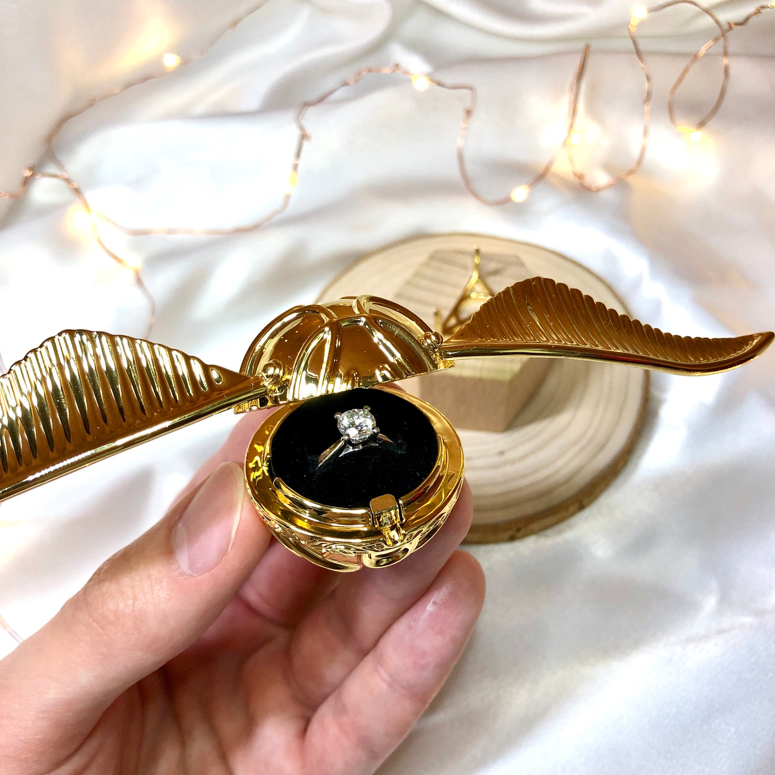 Golden Snitch Ring Box / Golden Snitch Ring Holder / Wedding Etsy