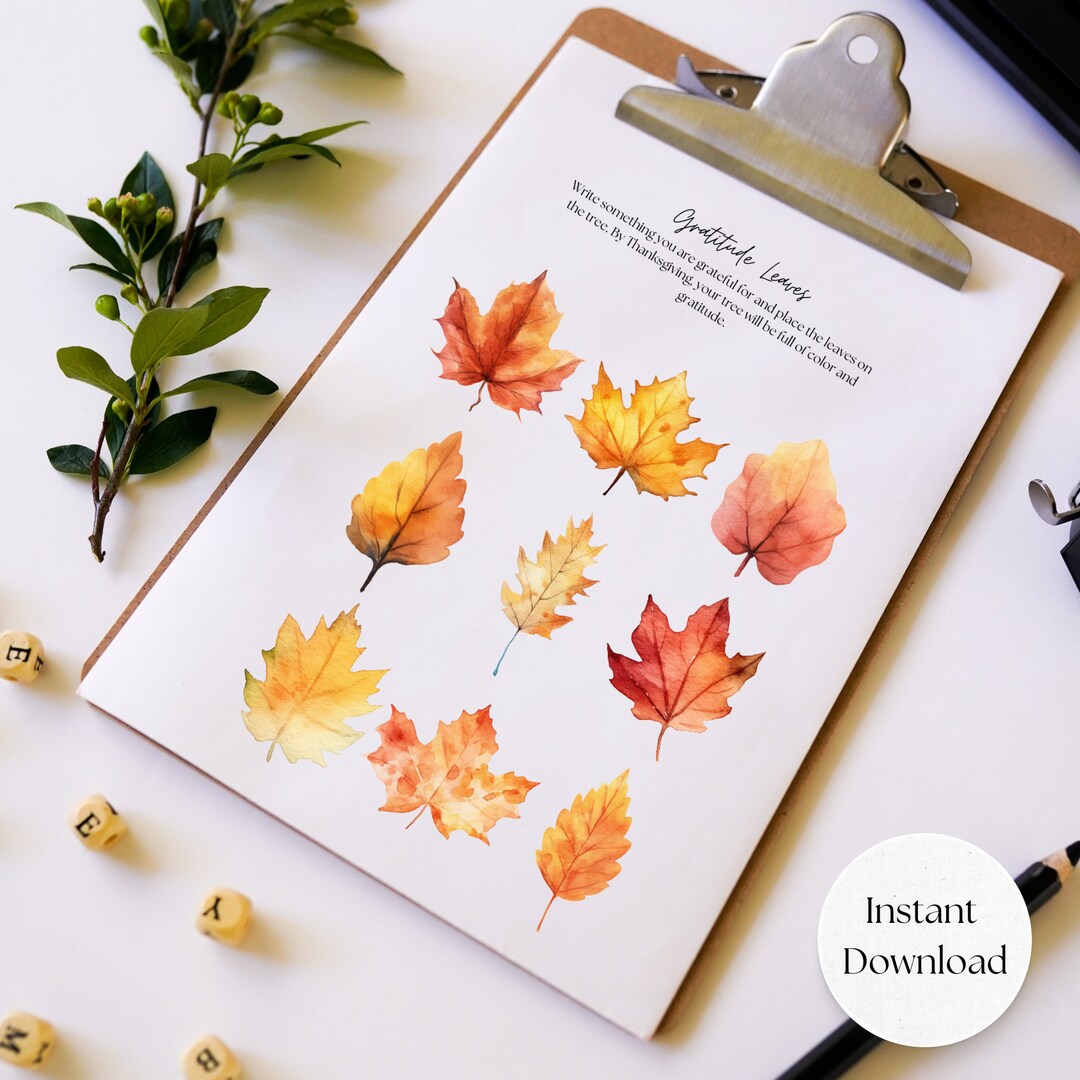 30 Days of Thanksgiving, Printable, Card Set, Digital Download ...