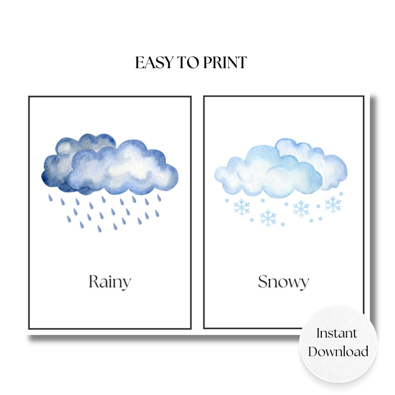 Weather Printable Activities Bundle, Instant Digital Download