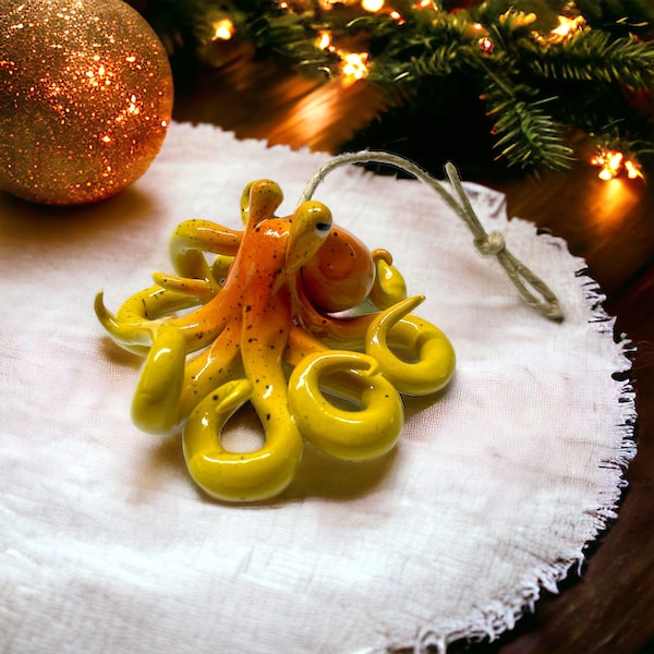Octopus hanging ornament "Orange and Yellow"