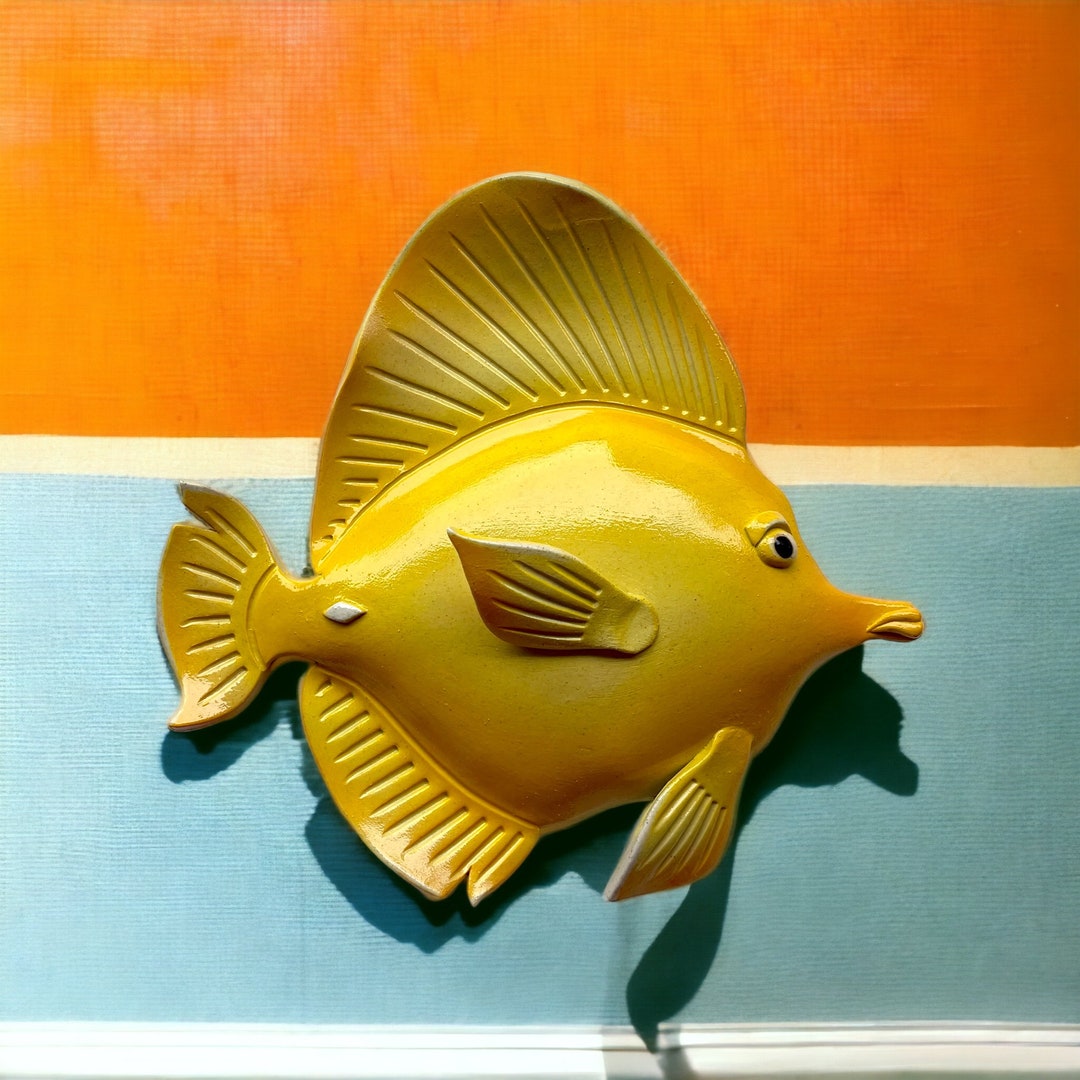 Yellow Tang Ceramic Wall Art Etsy