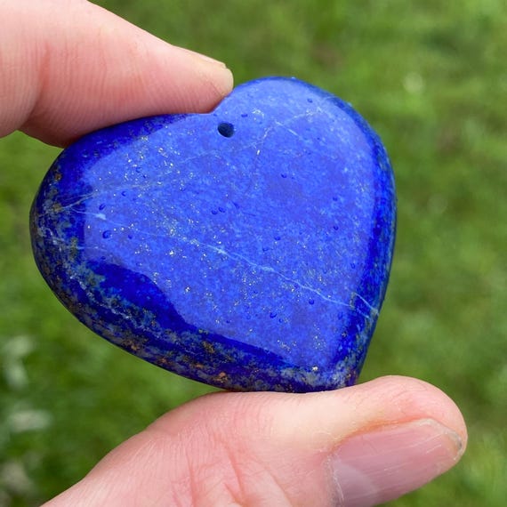 研磨されたラピスラズリのハート - 穴あけ加工 - Etsy 日本