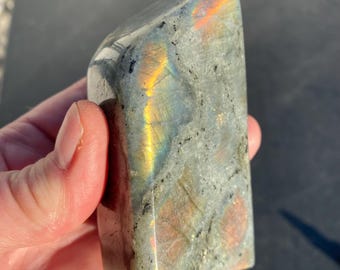 Labradorite standing Freeform approx 352 grams with Good Flash