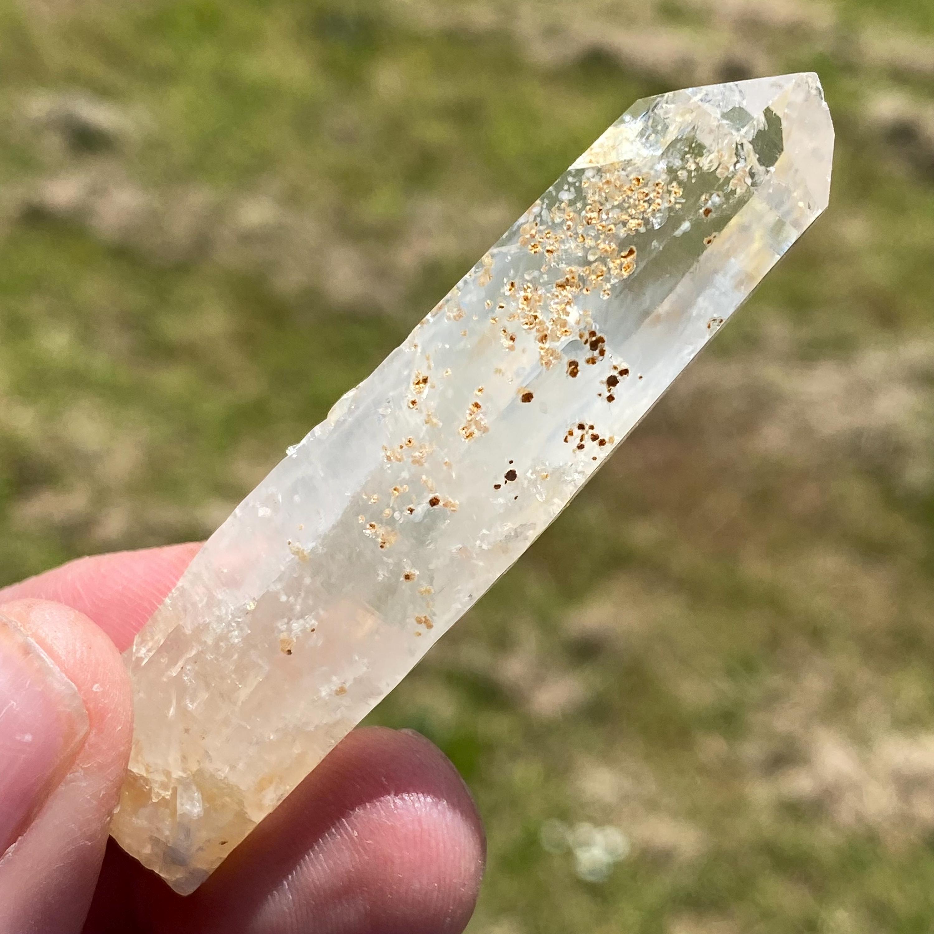 Golden Healer “blue Mist” Lemurian Quartz Point Approx 30.4 Grams