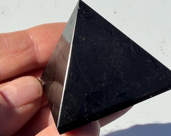Polished Black Tourmaline Pyramid 80.4 grams approx