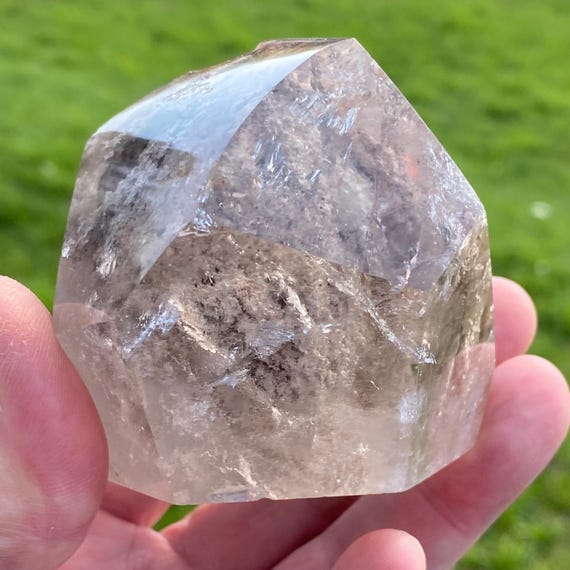 Polished Druzy Lodalite Quartz (aka Garden Quartz) Point Approx