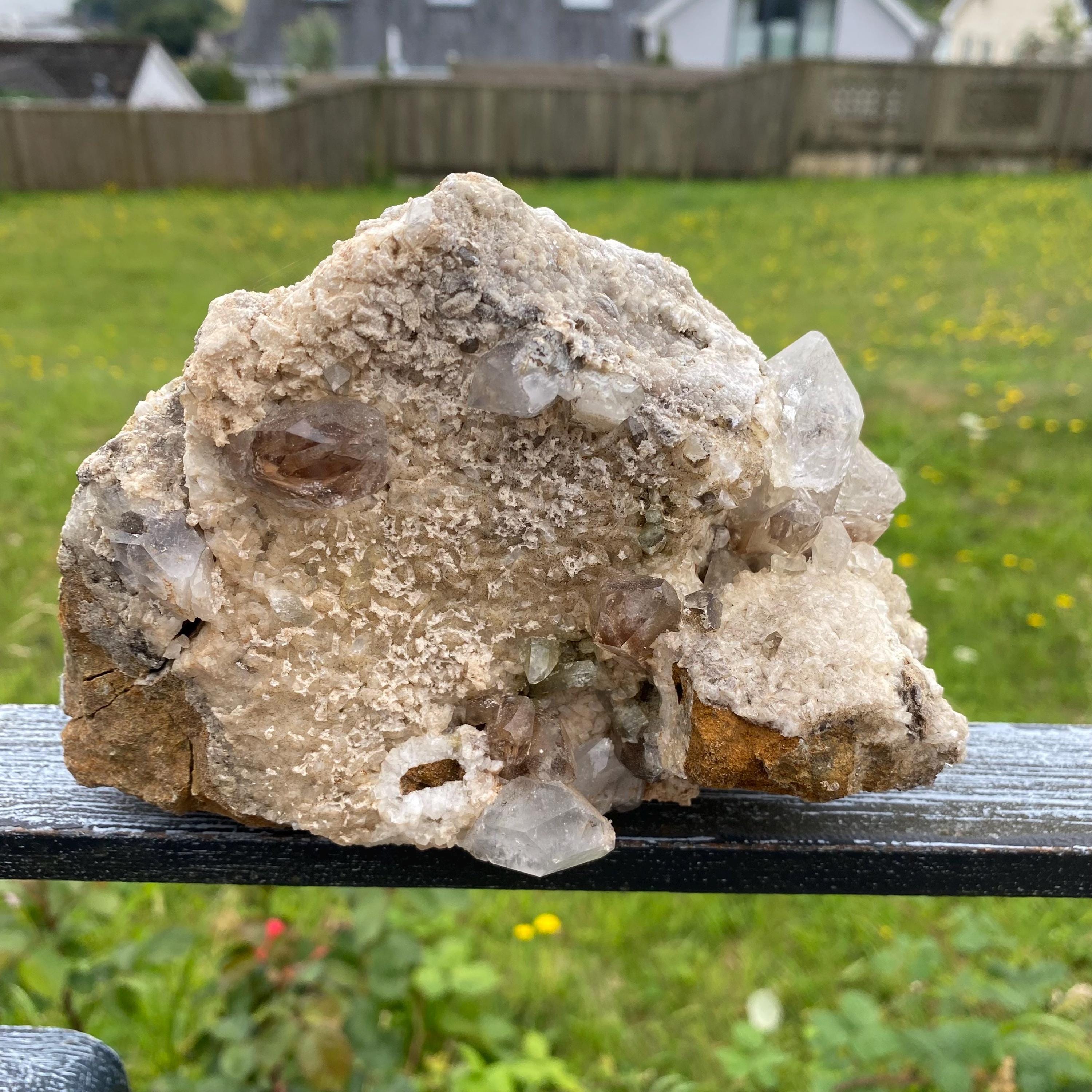 Brookite in Quartz シルバールチル Natural rare Brookite and silvery rutile included Quartz