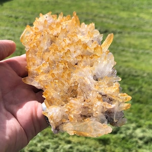 Golden Healer “Lemurian” Quartz Cluster approx 348 grams