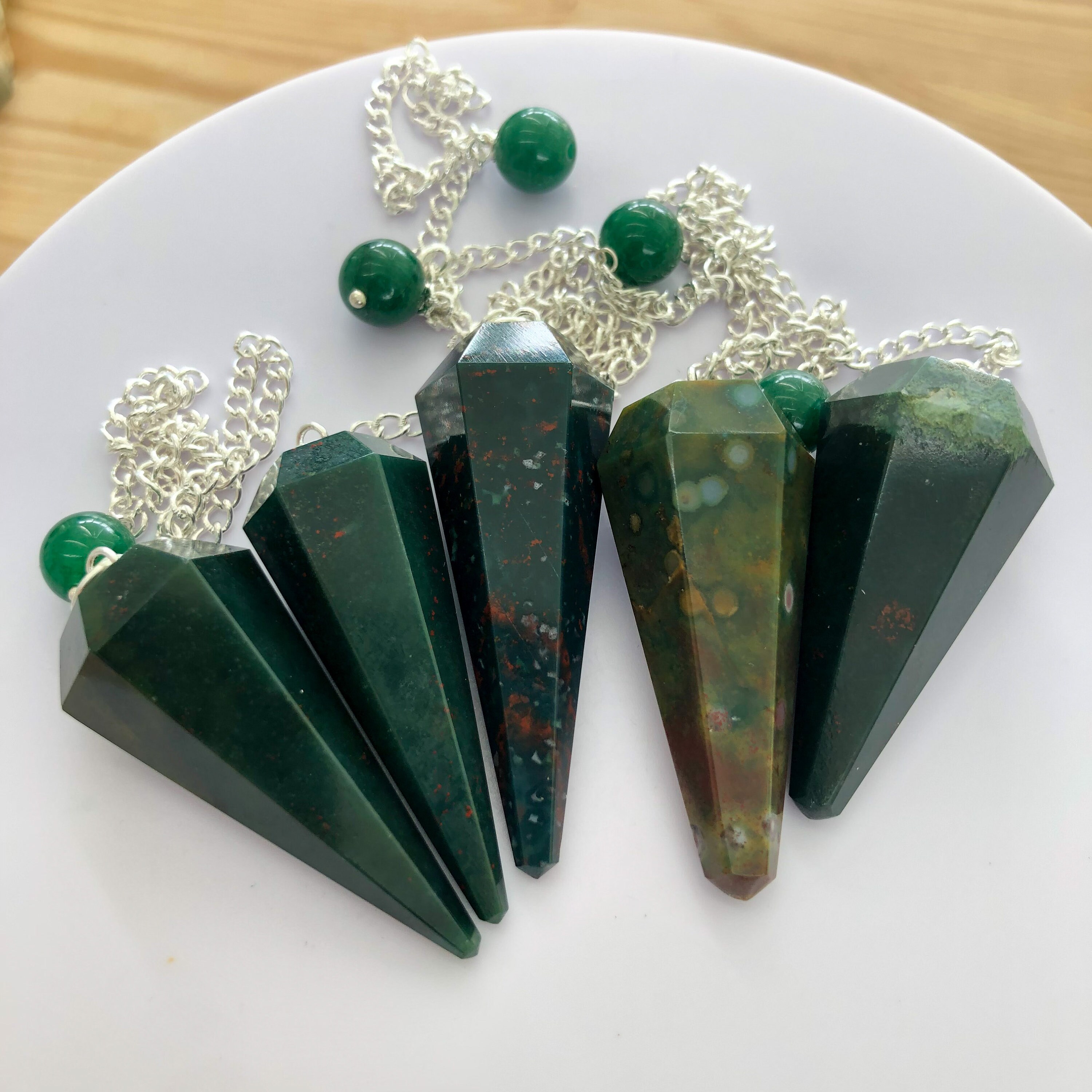 Ciondoli Esagonali In Malachite Artificiale – Lotto Da 24 Pezzi, 32x8mm, Per Collane Fai Da Te - Foto 2