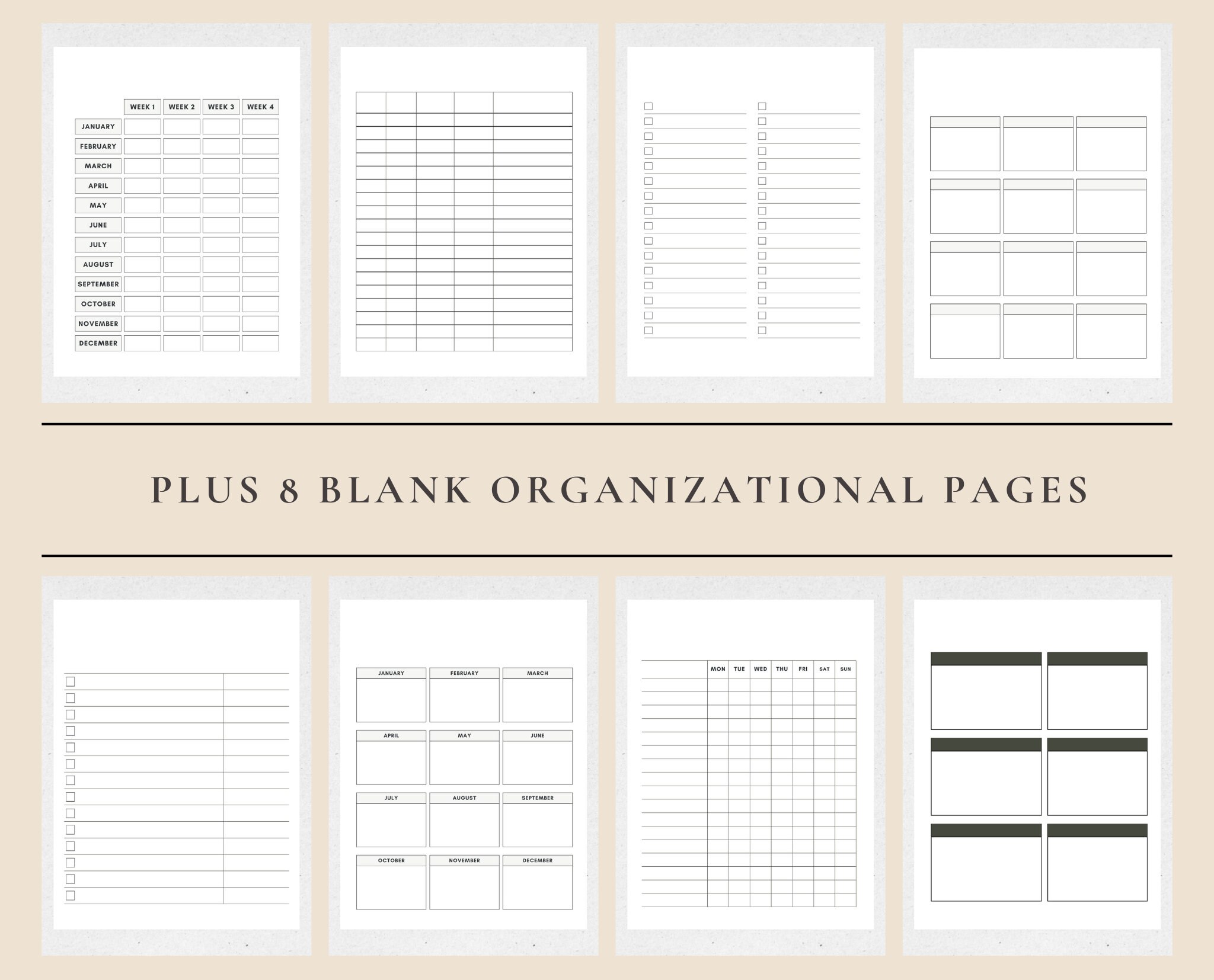 Household Planner - Printable Home Management Binder - Blank & Undated ...