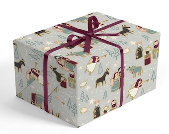 Christmas Wrapping Paper - Wrapping Paper Christmas, Wrapping Paper Roll, Holiday Wrapping Paper, Nativity Christmas, Christmas Gift Wrap