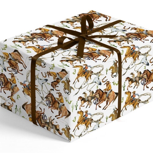 Western Christmas Wrapping Paper 