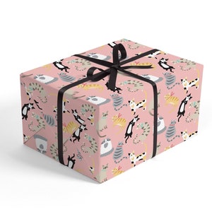 Pink Kitty Wrapping Paper Cat Wrapping Paper, Animal Wrapping Paper, Cute Wrapping Paper, Kitten Wrapping Paper, Birthday Wrapping Paper image 4