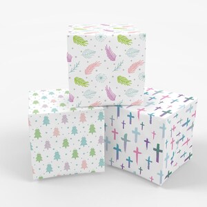 Pastel Christmas Wrapping Paper Bundle Wrapping Paper Christmas, Christian Wrapping Paper, Holiday Wrapping Paper, Pastel Gift Wrap image 2
