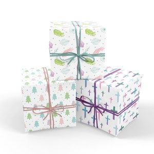Pastel Christmas Wrapping Paper Bundle Wrapping Paper Christmas, Christian Wrapping Paper, Holiday Wrapping Paper, Pastel Gift Wrap image 7