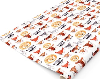 Woodland Wrapping Paper - Fox Wrapping Paper, Baby Shower Wrapping Paper, Baby Wrapping Paper, Woodland Animal Wrapping Paper, Forest Paper