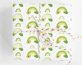 Avocado Rainbow Wrapping Paper - Fruit Gift Wrap, Vegetable Wrapping Paper, Fruit Wrapping Paper, Baby Shower Gift Wrap, Foodie Gift Paper