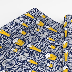 Inpakpapier bier - alcoholinpakpapier, inpakpapier 21e verjaardag, cadeaupapier vaderdag, alcoholcadeau, inpakpapier mannen