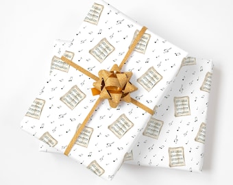 Music Sheet Gift Wrap - Music Notes Wrapping Paper, Music Lover Gift, Musical Notes Gift, Musician Gift, Music Christmas Gift, Music Teacher