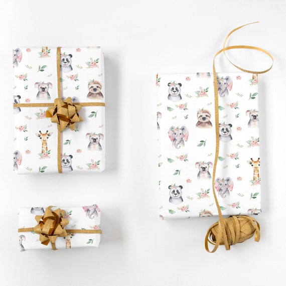 Woodland Baby Wrapping Paper Baby Shower Wrapping Paper, Girl Woodland Baby  Shower, Girl Safari, Girl Woodland Birthday, Baby Gift Wrap 