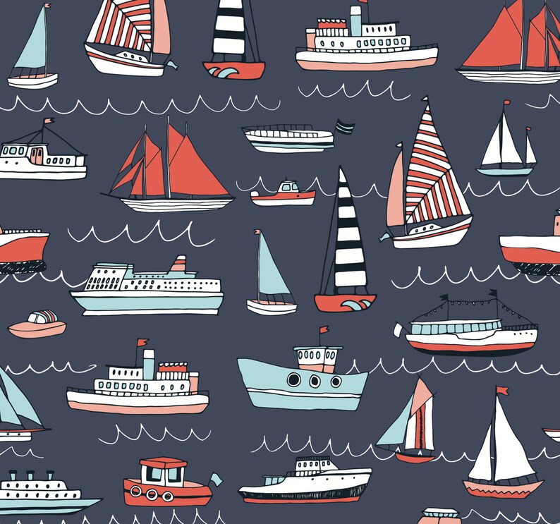 Nautical Wrapping Paper Boat Wrapping Paper Nautical Gift - Etsy