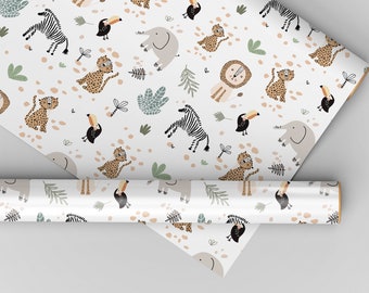 Safari Wrapping Paper - Baby Shower Wrapping Paper, Baby Wrapping Paper, Safari Gift Wrap, Jungle Wrapping Paper, Safari Gift Wrapping Paper