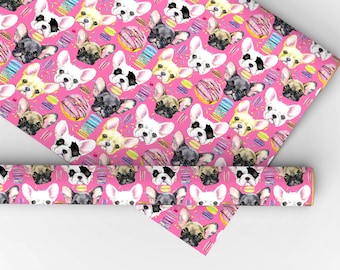 Französische Bulldogge Geschenkpapier - Frenchie Geschenkpapier, Französische Bulldogge Geschenkpapier, Teen Mädchen Geschenk, Weihnachten Geschenkpapier, Geburtstagspapier