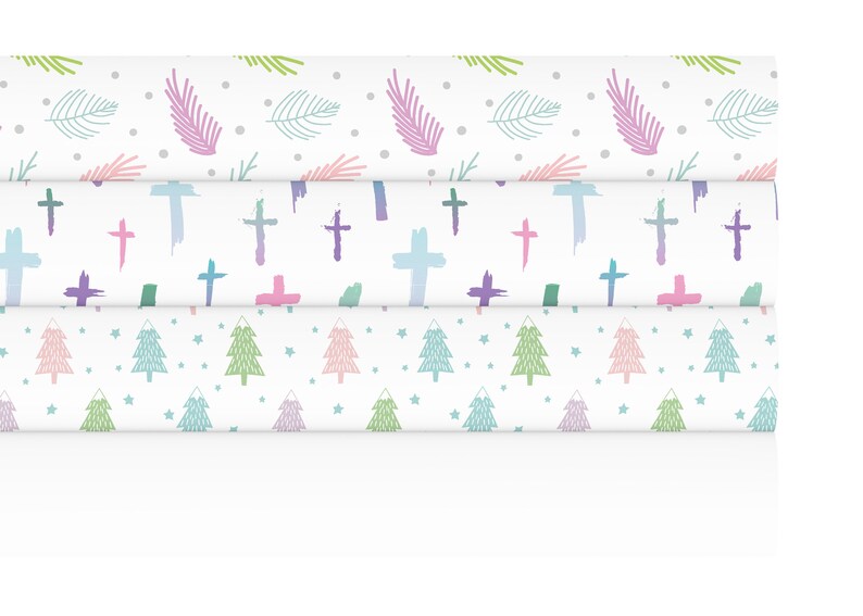 Pastel Christmas Wrapping Paper Bundle Wrapping Paper Christmas, Christian Wrapping Paper, Holiday Wrapping Paper, Pastel Gift Wrap image 6