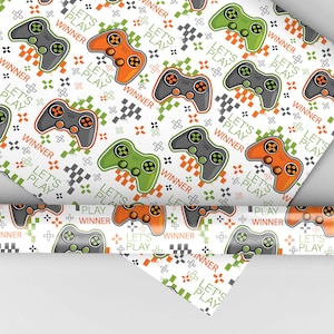 Gamer Geschenkpapier - Videospiel Geschenkpapier, Geburtstagsgeschenkpapier, Gaming Geschenk für Jugendliche, Jungenweihnachtspapier, Kindergeburtstagspapier