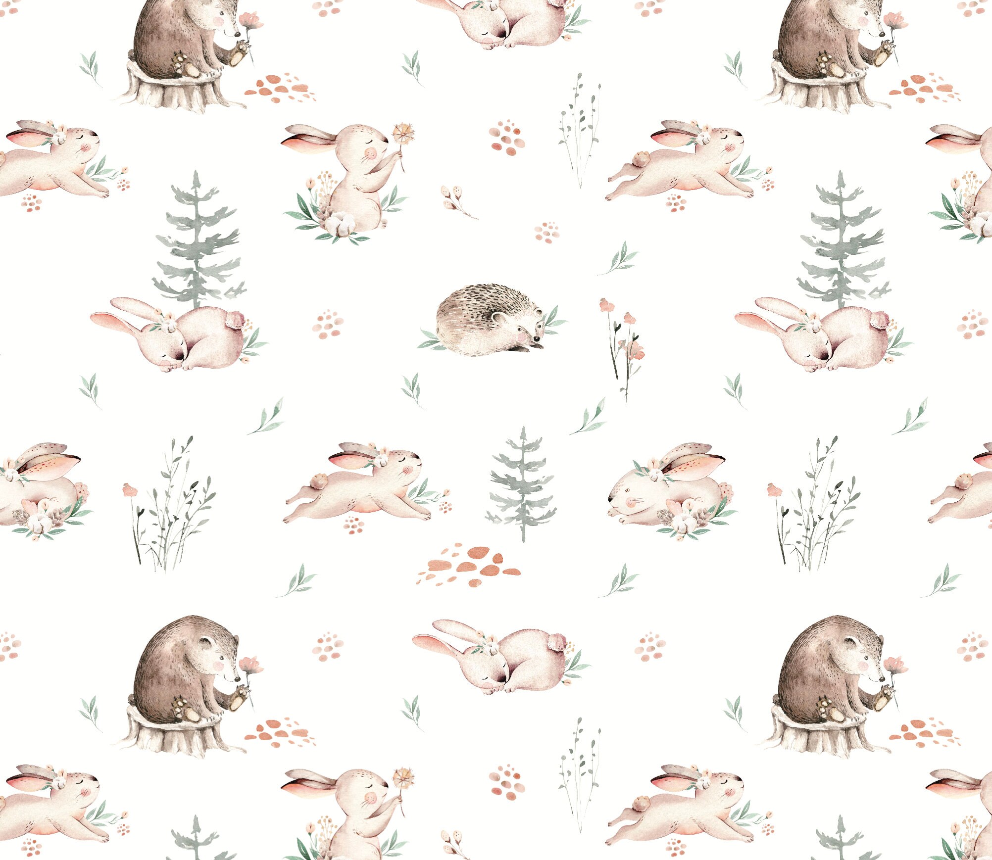 Woodland Wrapping Paper Baby Shower Wrapping Paper, Baby Wrapping Paper