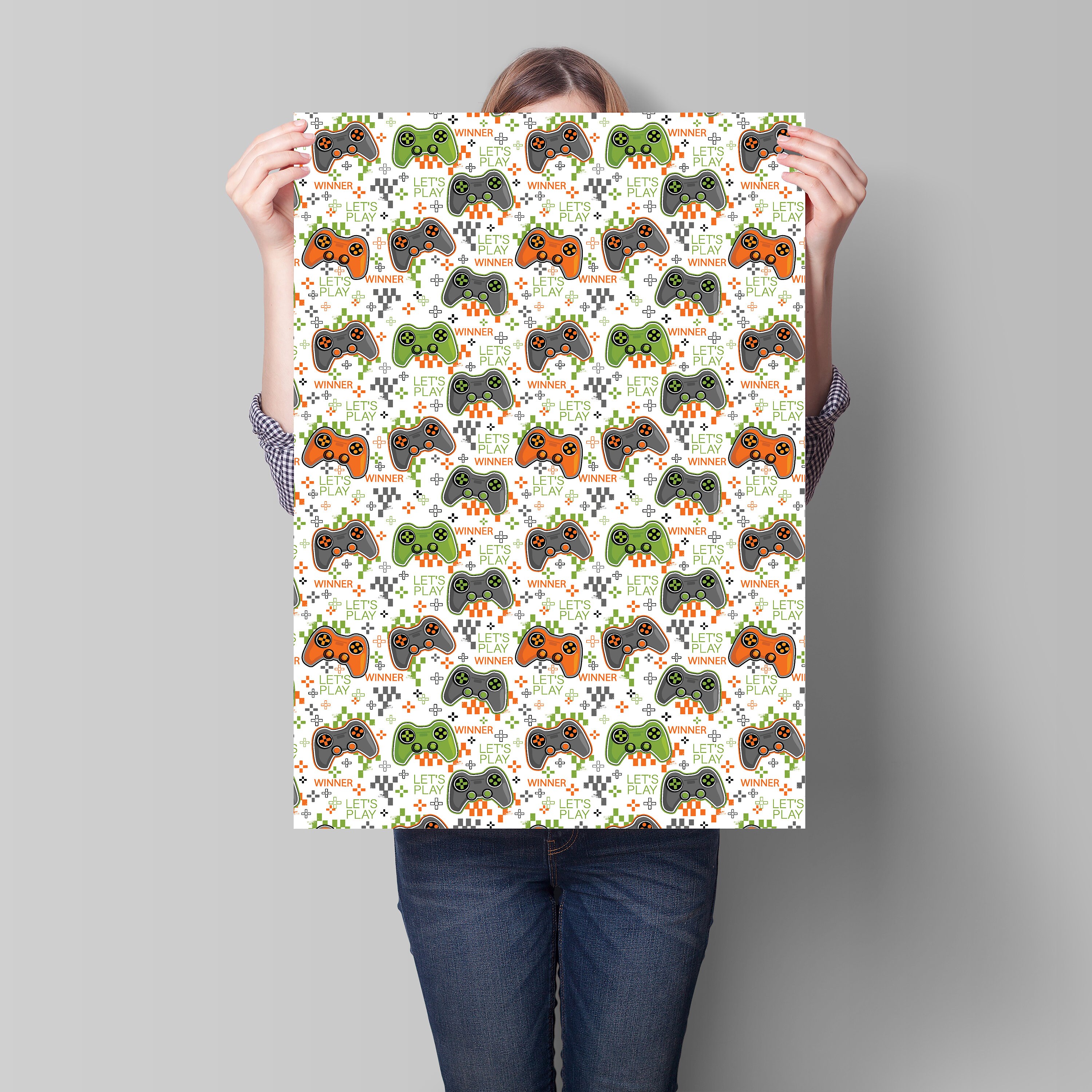 Gamer Wrapping Paper Video Game Wrapping Paper Birthday - Etsy