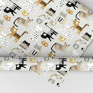 Cat Wrapping Paper - Kitten Wrapping Paper, Cat Gift Wrap, Cat Birthday Paper, Cat Lover Gift, Kitty Wrapping Paper, Birthday Wrapping Paper