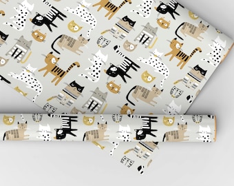 Cat Wrapping Paper - Kitten Wrapping Paper, Cat Gift Wrap, Cat Birthday Paper, Cat Lover Gift, Kitty Wrapping Paper, Birthday Wrapping Paper