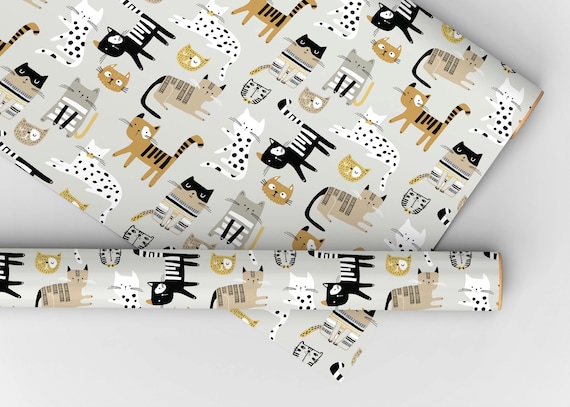 Cat Wrapping Paper - Kitten Wrapping Paper, Cat Gift Wrap, Cat Birthday Paper, Cat Lover Gift, Kitty Wrapping Paper, Birthday Wrapping Paper