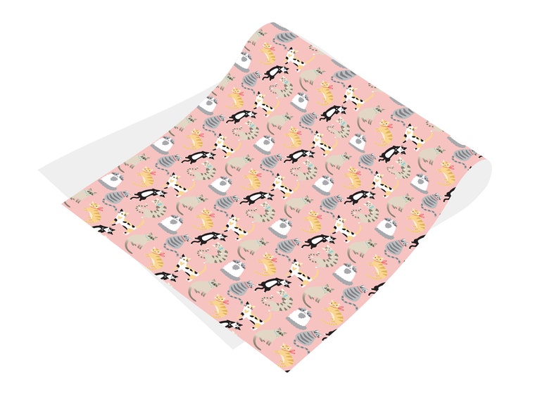 Pink Kitty Wrapping Paper Cat Wrapping Paper, Animal Wrapping Paper, Cute Wrapping Paper, Kitten Wrapping Paper, Birthday Wrapping Paper image 2