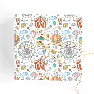 Karneval Geschenkpapier - Karneval Baby Party, Zirkus Geburtstag, Karneval Geburtstag, Geburtstag Geschenkpapier, Kinder Papier, Baby Geschenkpapier