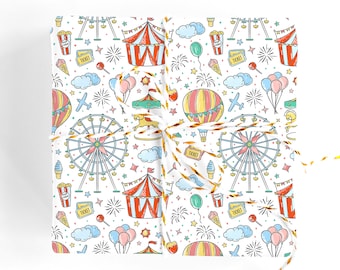 Carnival Wrapping Paper - Carnival Baby Shower, Circus Birthday, Carnival Birthday, Birthday Wrapping Paper, Kids Paper, Baby Wrapping Paper