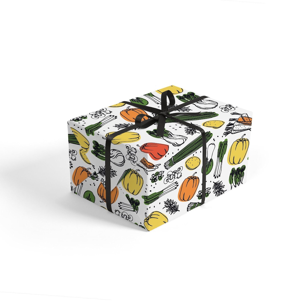 Vegetable Wrapping Paper Veggie Wrapping Paper Vegetable Etsy
