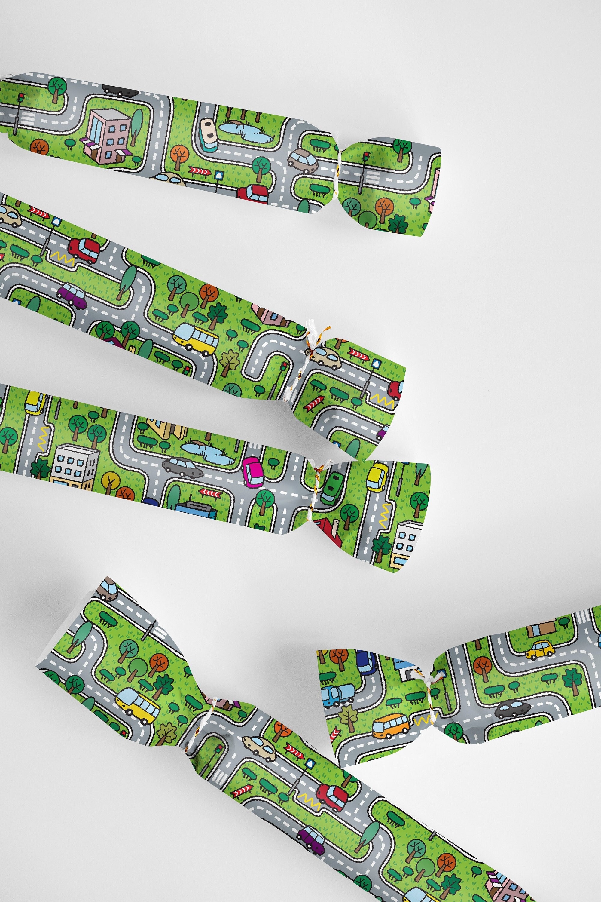 Transportation Wrapping Paper - Boy Birthday Gift Paper, Cars and Trucks Wrapping Paper, Kids Wrapping Paper, Town Map, City Streets