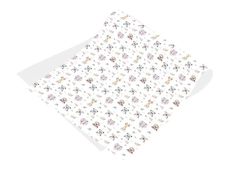 Woodland Baby Wrapping Paper Baby Shower Wrapping Paper Etsy