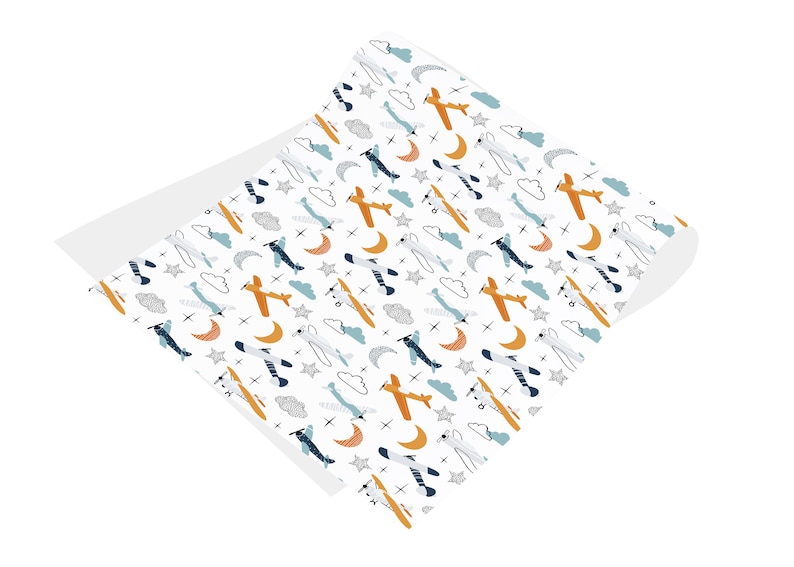 Airplane Wrapping Paper Airplane Gift Wrap Plane Wrapping Etsy